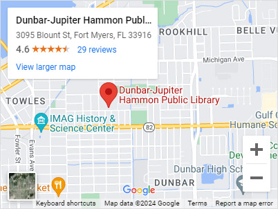 Google Map to Dunbar-Jupiter Hammon Public Library