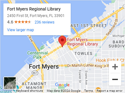 Map to Fort Myers Regional Library