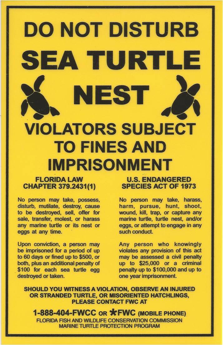 picture of sea turtle nest sign