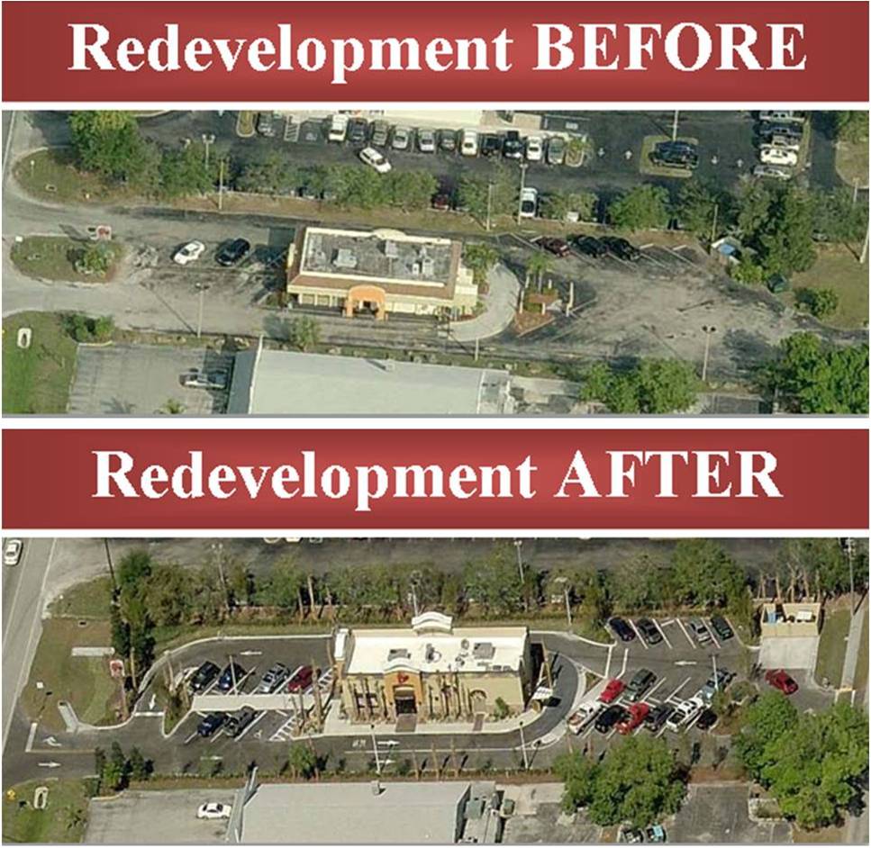 before and after picture of development