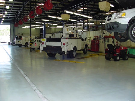 photo of Fleet's heavy equipment shop