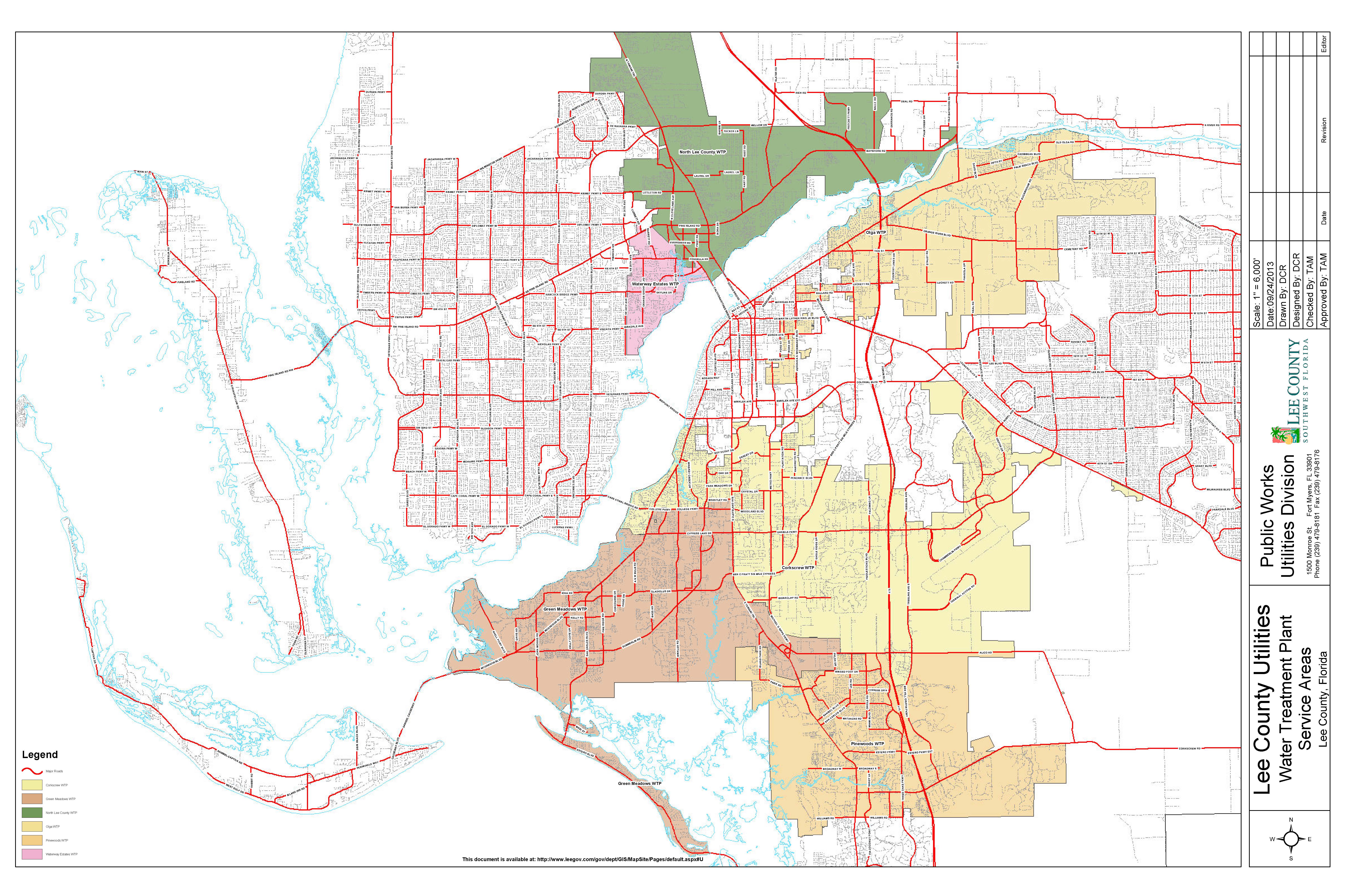 Click to view Water Treatment Plant Service Area Map