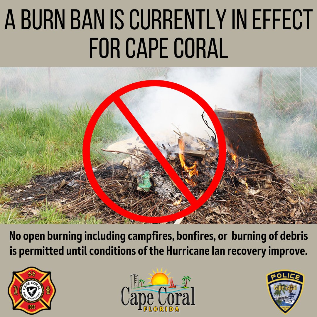 Cape Coral Burn Ban Rescinded