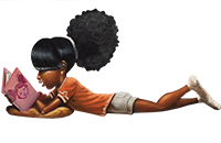 Young girl reading a book