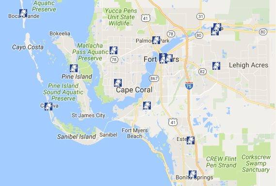 Lee County Library Branch Locations Map