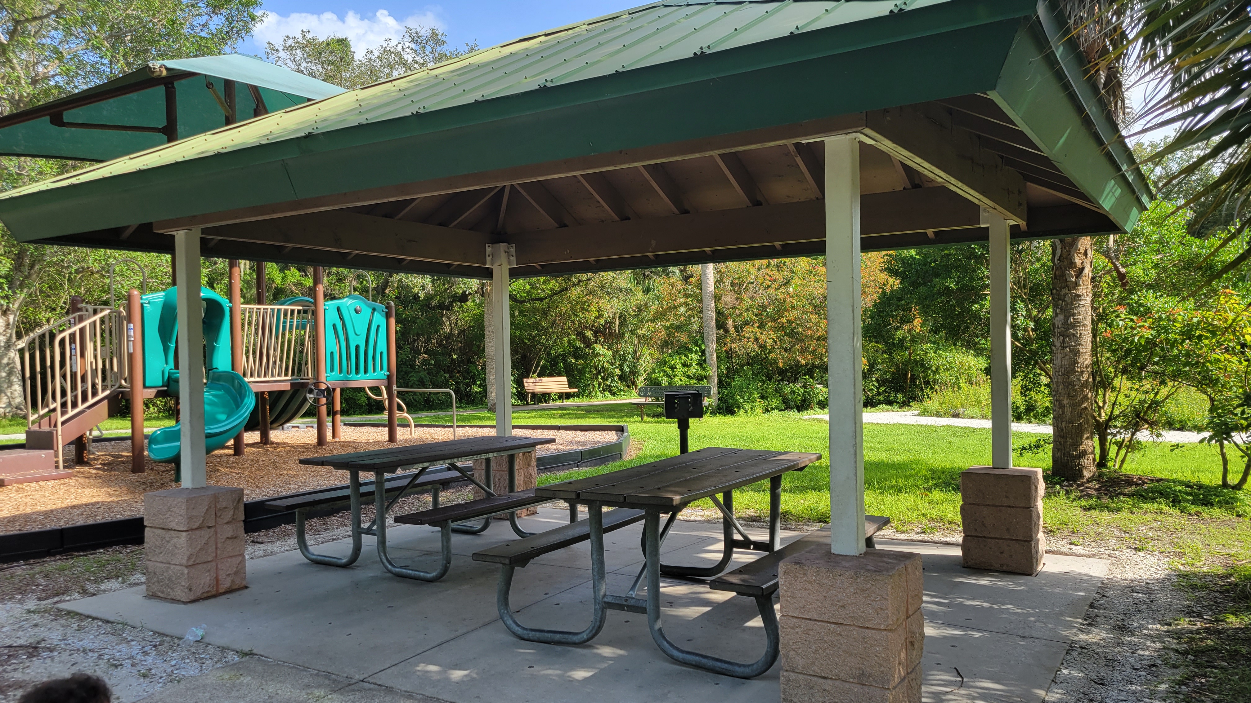 Picnic shelter and playground at Manatee Park