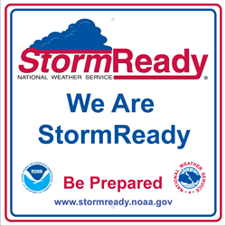 We Are StormReady sign