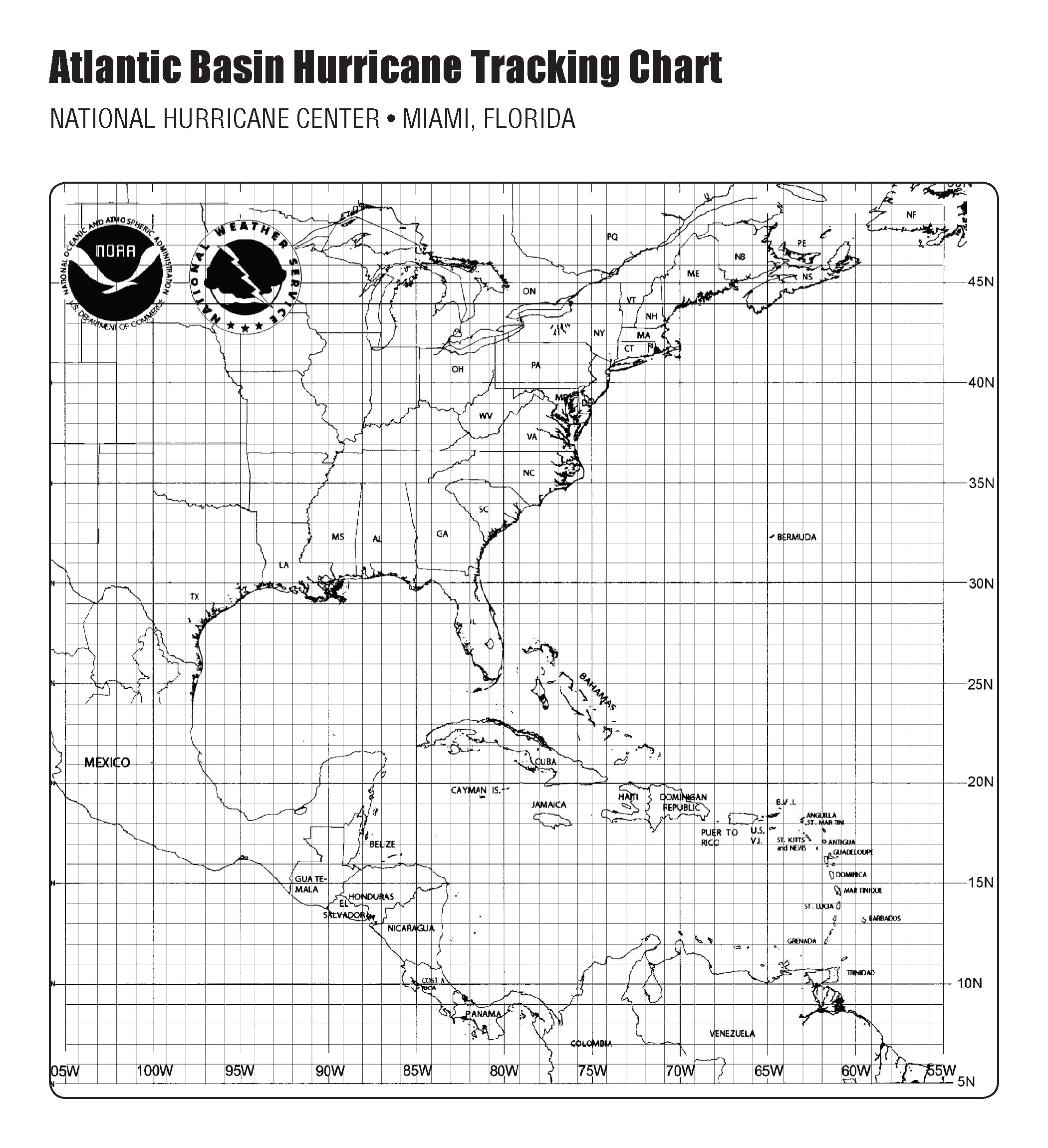 Atlantic Basin Hurricane Trancking Chart