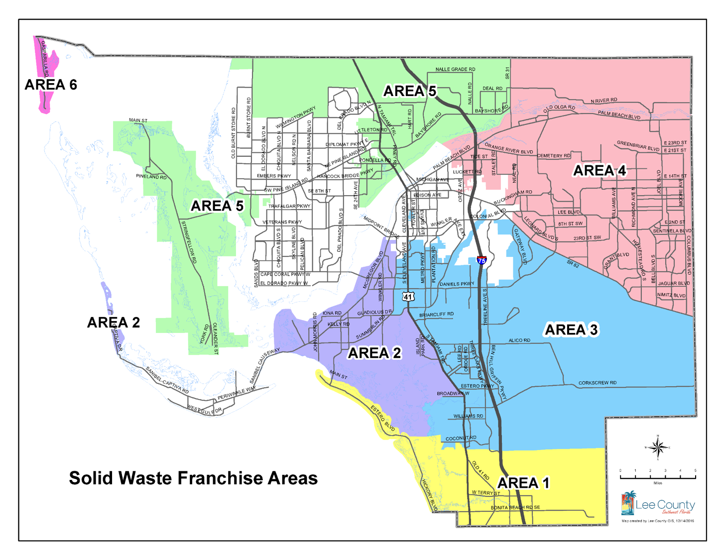 Solid Waste Franchise Area Map
