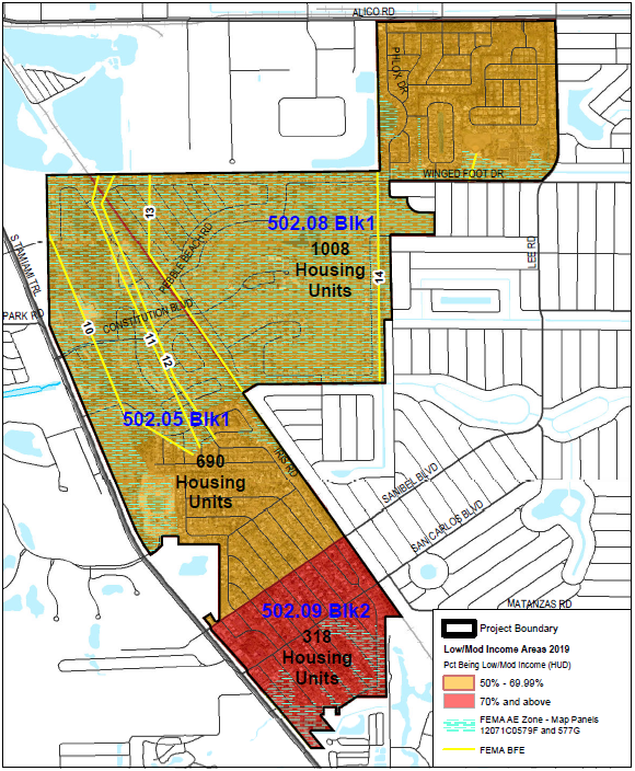 San Carlos Park Service Area Map